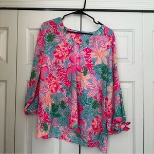 LILLY PULITZER TUNIC SHIRT BLOUSE SIZE LARGE